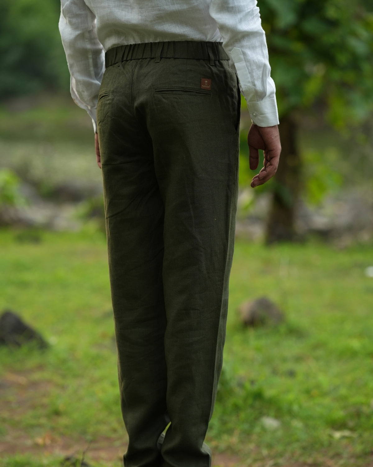 Forest Green Pure Linen Trouser