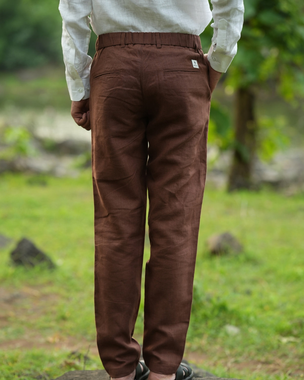 Light Brown Pure Linen Trouser