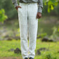 Light Silver Pure Linen Trouser