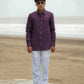 Dark Purple Pure Linen Solid Shirt