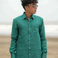 Emerald Green Pure Linen Solid Shirt