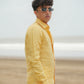 Bright Yellow Pure Linen Solid Shirt