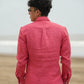 Watermelon Red Pure Linen Solid Shirt