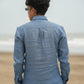 Dusty Blue Pure Linen Solid Shirt
