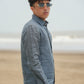 Dark Grey Pure Linen Solid Shirt