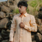 Soft Apricot Pure Linen Plain Shirt