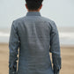 Dark Grey Pure Linen Solid Shirt