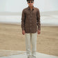 Chocolate Brown Pure Linen Solid Shirt