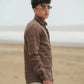 Chocolate Brown Pure Linen Solid Shirt