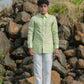 Pistachio Green Pure Linen Solid Shirt
