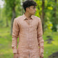 Light Brunt Orange Pure Linen Solid Shirt