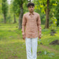 Light Brunt Orange Pure Linen Solid Shirt