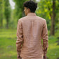 Light Brunt Orange Pure Linen Solid Shirt