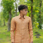 Rust Orange Pure Linen Solid Shirt