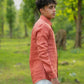 Prime Orange Pure Linen Solid Shirt