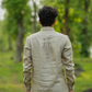 Light Khakhi Pure Linen Solid Shirt