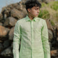 Pistachio Green Pure Linen Solid Shirt