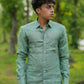 Sage Green Pure Linen Solid Shirt
