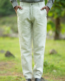 Pastel Grey Green Pure Linen Trouser