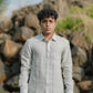 Light grey Pure Linen Solid Shirt
