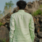 Pistachio Green Pure Linen Solid Shirt