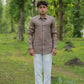 Brownish Grey Pure Linen Solid Shirt