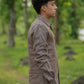 Brownish Grey Pure Linen Solid Shirt