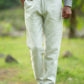 Pastel Grey Green Pure Linen Trouser
