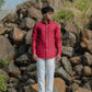 Blush Red Pure Linen Solid Shirt