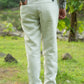 Pastel Grey Green Pure Linen Trouser