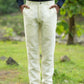Light Yellow Pure Linen Trouser