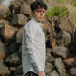 Light grey Pure Linen Solid Shirt