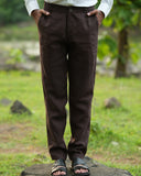 Chocolate Brown Pure Linen Trouser