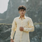 Light Ivory Pure Linen Plain Shirt