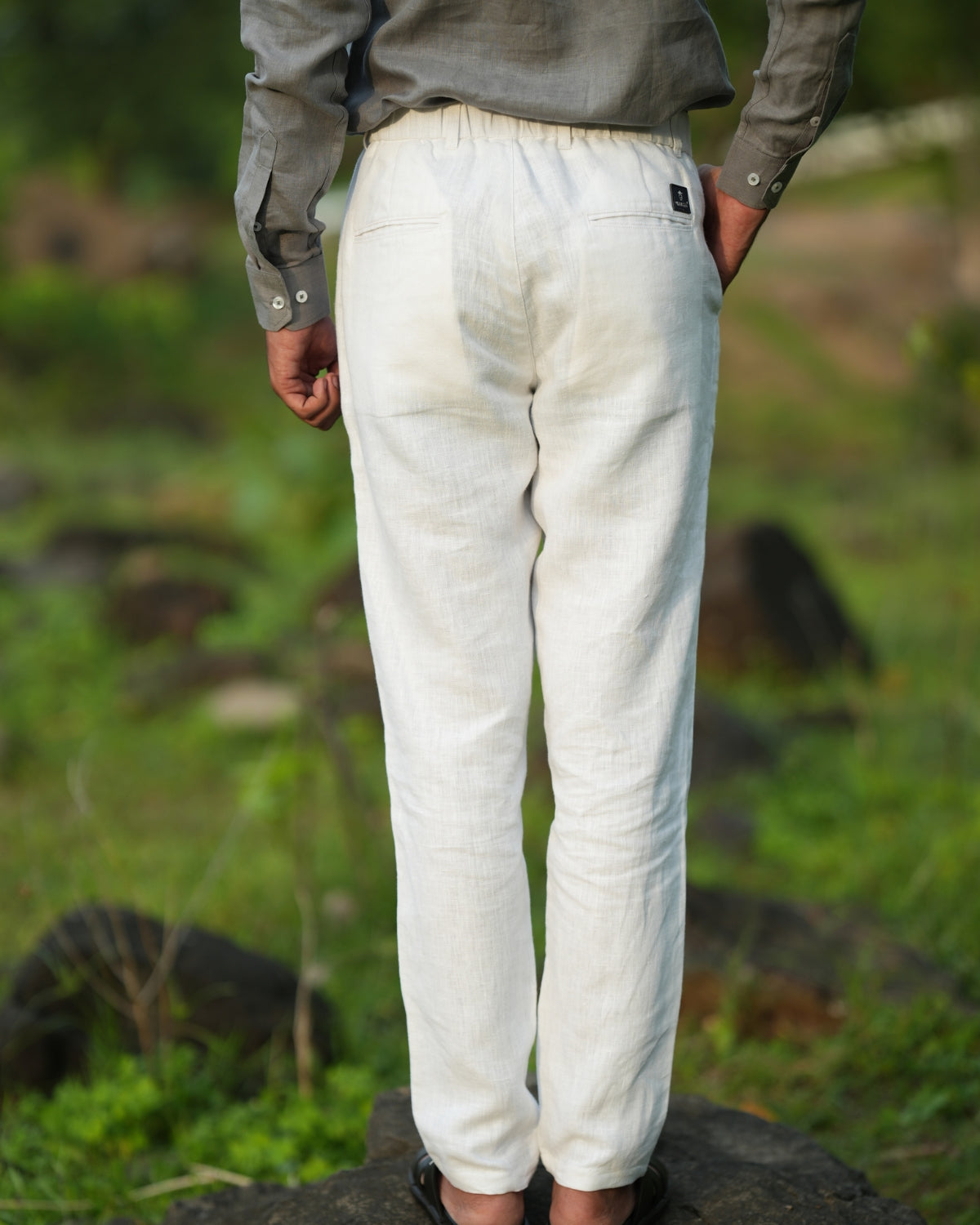 Stark White Pure Linen Trouser