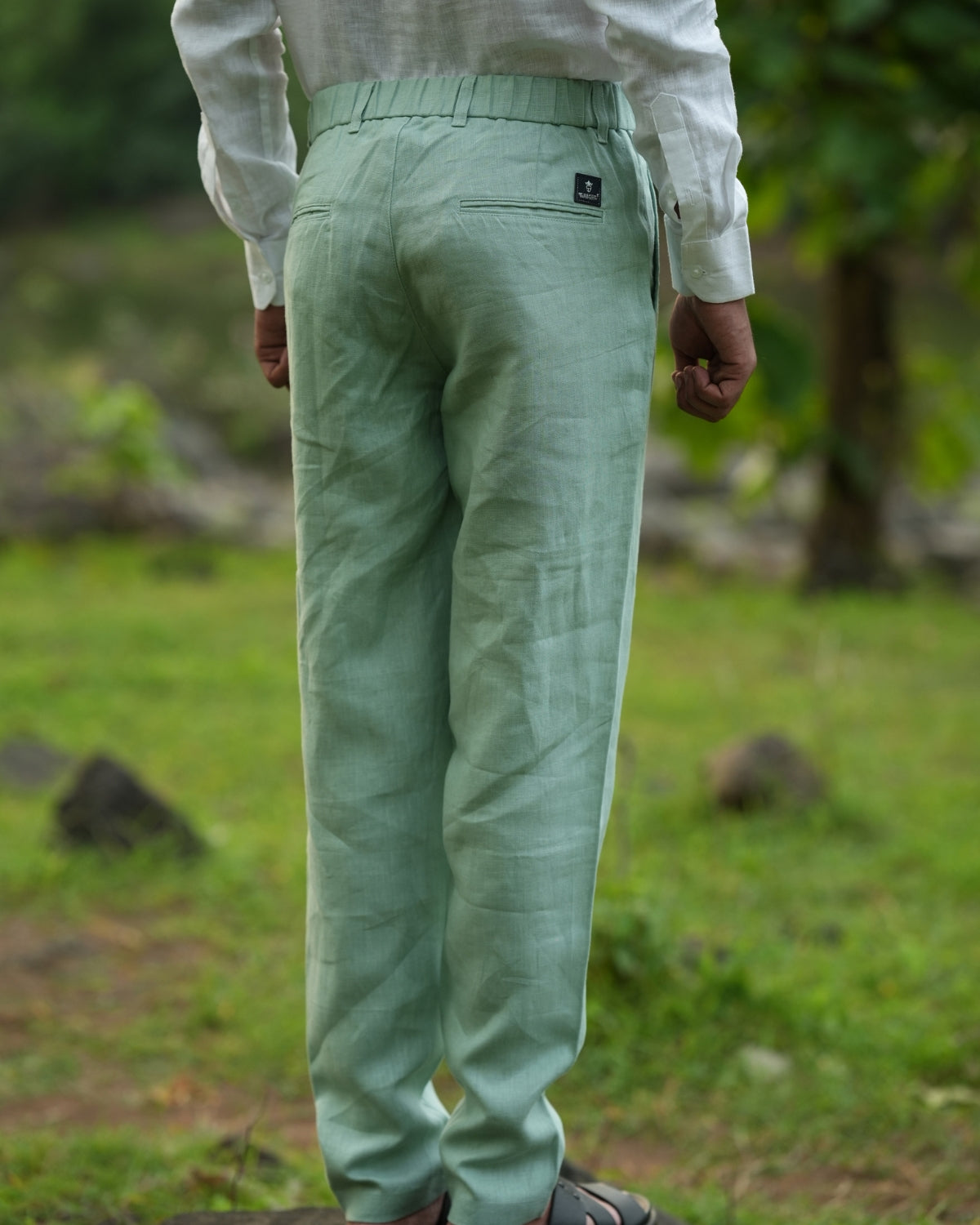 Mint Green Pure Linen Trouser