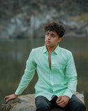 Irish Mint Pure Linen Solid Shirt