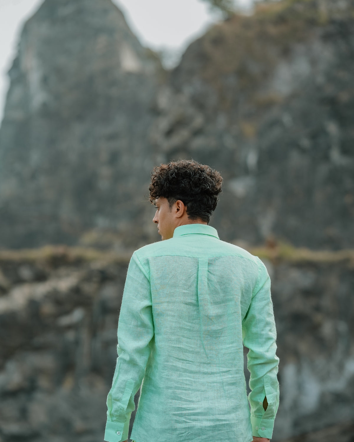 Irish Mint Pure Linen Solid Shirt