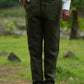 Forest Green Pure Linen Trouser