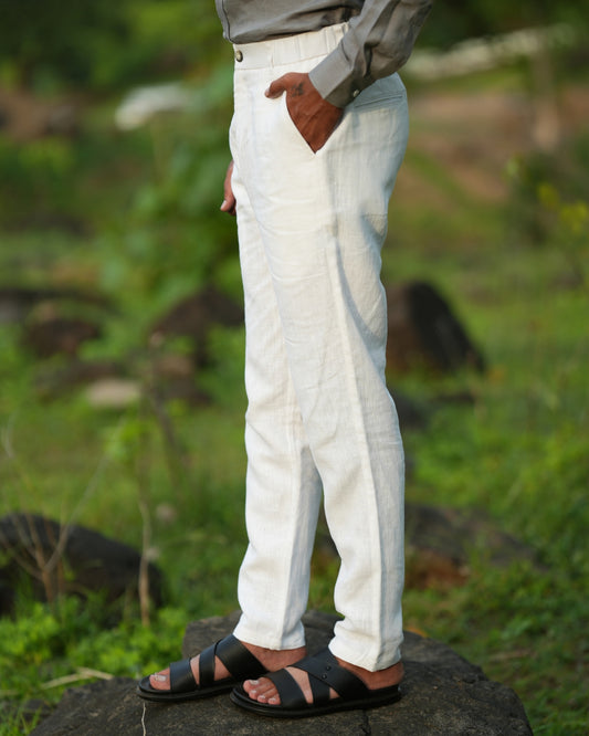 Stark White Pure Linen Trouser