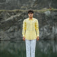 Lemon Yellow Pure Linen Solid Shirt