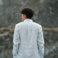 Warm White Pure Linen Solid Shirt