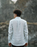 Warm White Pure Linen Solid Shirt
