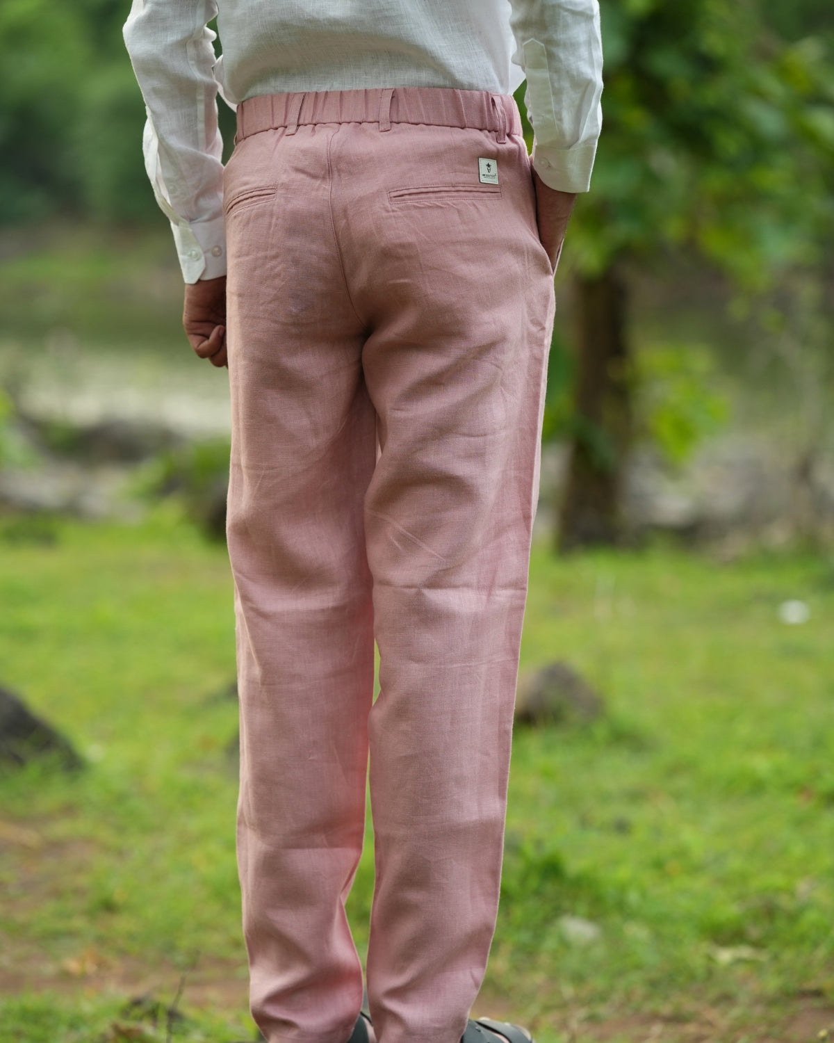 Blush Pink Pure Linen Trouser