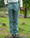 Ocean Green Pure Linen Trouser