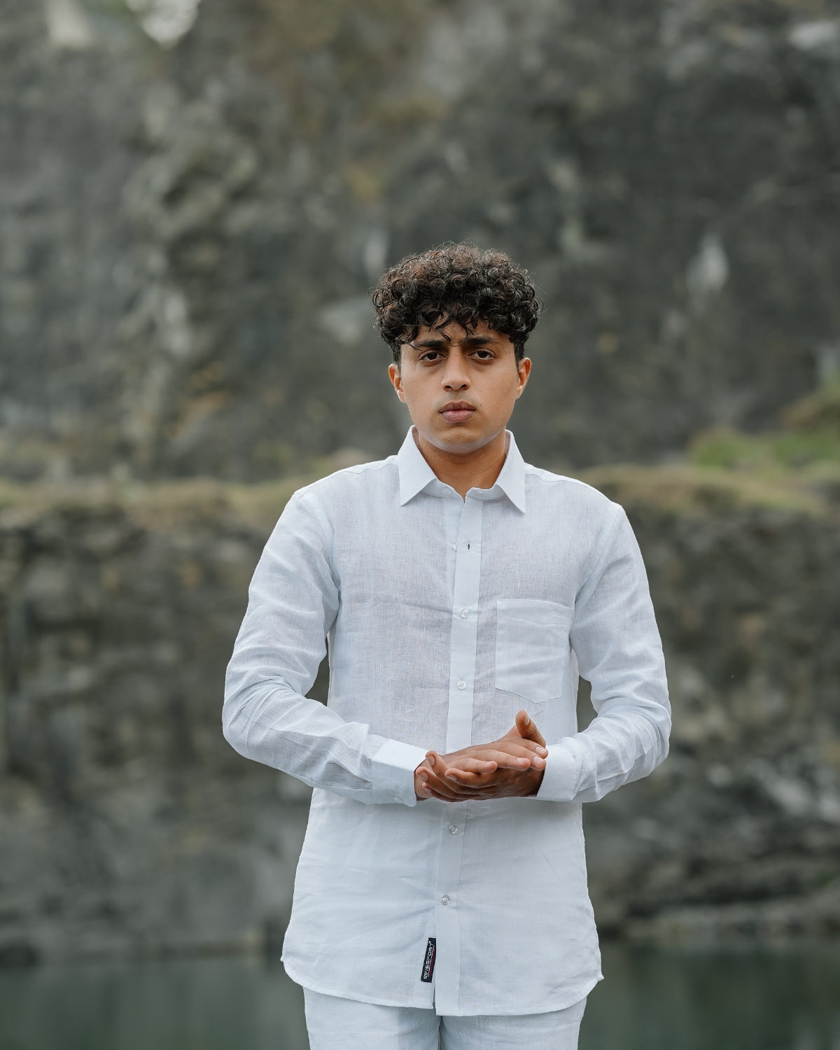 Wonderful White Pure Linen Solid Shirt