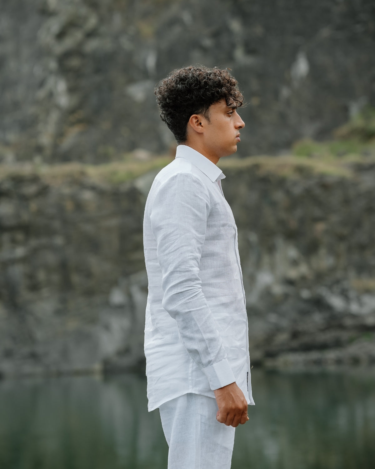 Wonderful White Pure Linen Solid Shirt