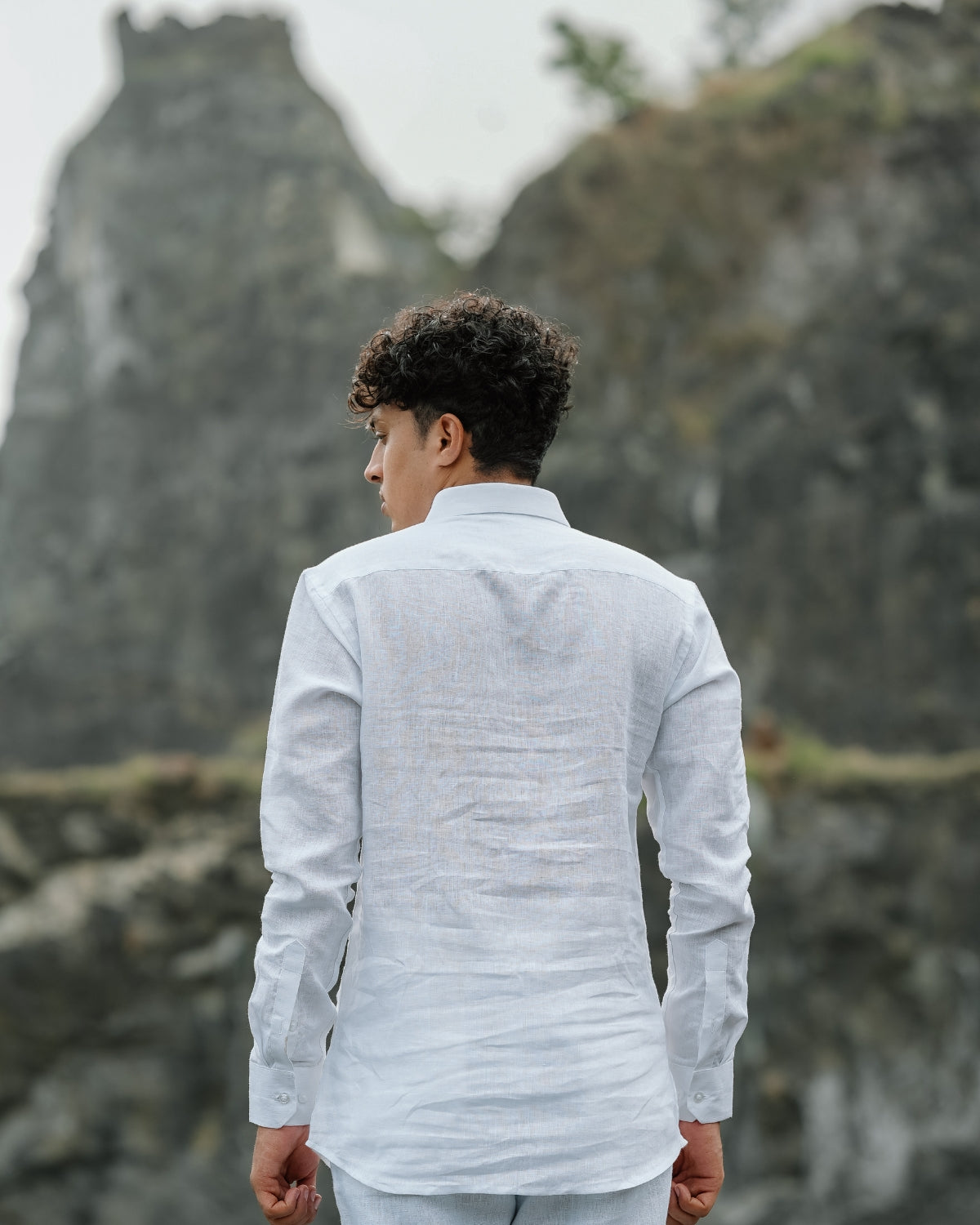 Wonderful White Pure Linen Solid Shirt