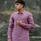 Deep Rosy Pink Pure Linen Solid Shirt