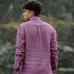 Deep Rosy Pink Pure Linen Solid Shirt